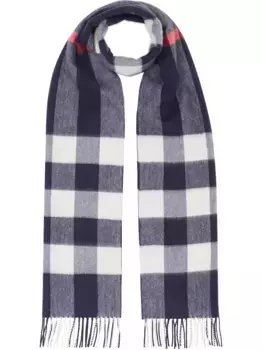Кашемировый шарф в клетку BURBERRY, синий