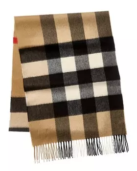 Кашемировый шарф в клетку Burberry в винтажную клетку, бежевый