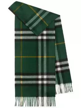 Кашемировый шарф в клетку BURBERRY, зеленый