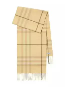 Кашемировый шарф в клетку BURBERRY, желтый