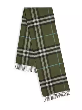 Кашемировый шарф в клетку Giant Check Burberry, цвет shrub