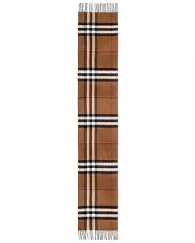 Кашемировый шарф в клетку Giant Check Burberry, цвет Birch Brown