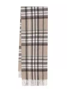 Кашемировый шарф в клетку N.Peal, коричневый