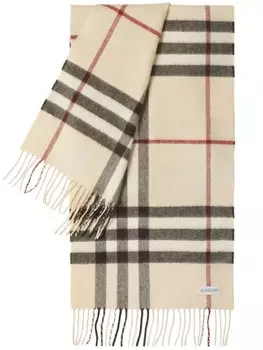 Кашемировый шарф в клетку The Check Burberry, бежевый