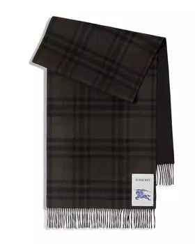 Кашемировый шарф в клетку Tri-Bar Burberry, цвет Gray