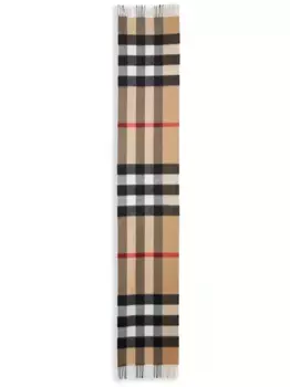 Кашемировый шарф в клетку Vintage Check BURBERRY, коричневый