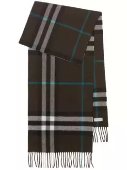 Кашемировый шарф в клетку Vintage Check BURBERRY, коричневый