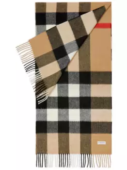 Кашемировый шарф в клетку Vintage Check BURBERRY, нейтральный