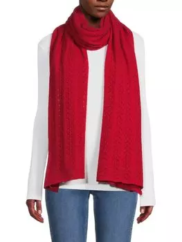 Кашемировый шарф вязки Pointelle Portolano, красный
