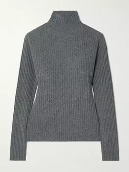 Кашемировый свитер Ariana в рубчик с высоким воротником Arch4, серый