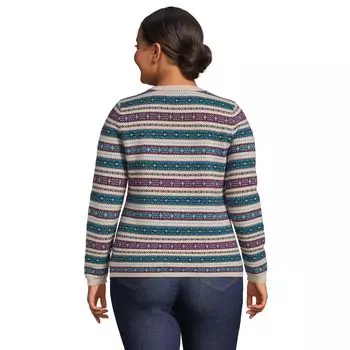 Кашемировый свитер больших размеров Lands' End с круглым вырезом Lands' End