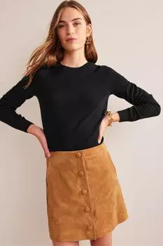 Кашемировый свитер Eva с круглым вырезом Boden, черный