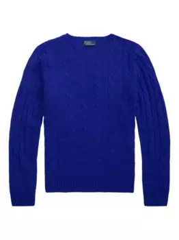 Кашемировый свитер фактурной вязки POLO RALPH LAUREN, синий