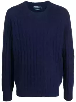 Кашемировый свитер фактурной вязки POLO RALPH LAUREN, синий