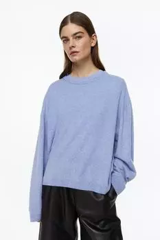 Кашемировый свитер H&amp;M, светло-голубой мергель