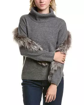 Кашемировый свитер MEIR Cowl, серый