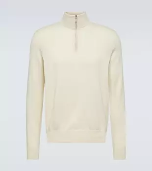 Кашемировый свитер mezzocollo с полумолнией Loro Piana, бежевый