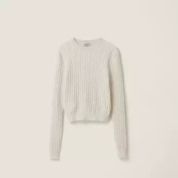 Кашемировый свитер Miu Miu, белый