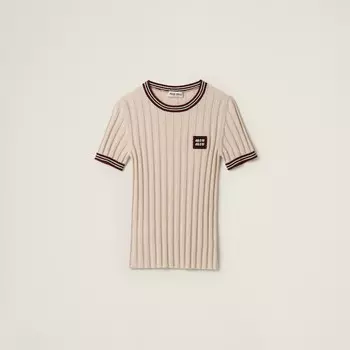 Кашемировый свитер Miu Miu, бежевый