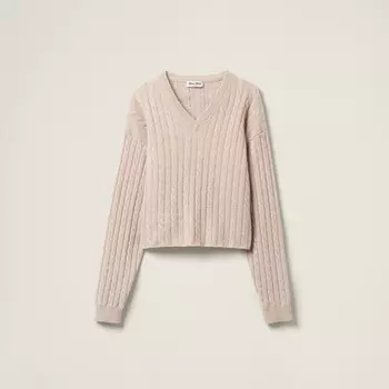 Кашемировый свитер Miu Miu, бежевый