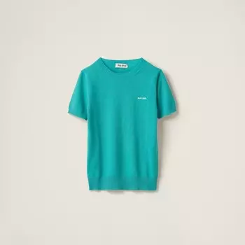 Кашемировый свитер Miu Miu, бирюзовый