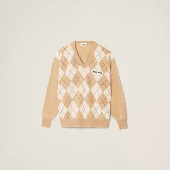 Кашемировый свитер Miu Miu, коричневый