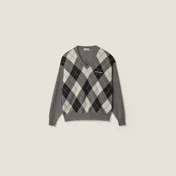 Кашемировый свитер Miu Miu, серый