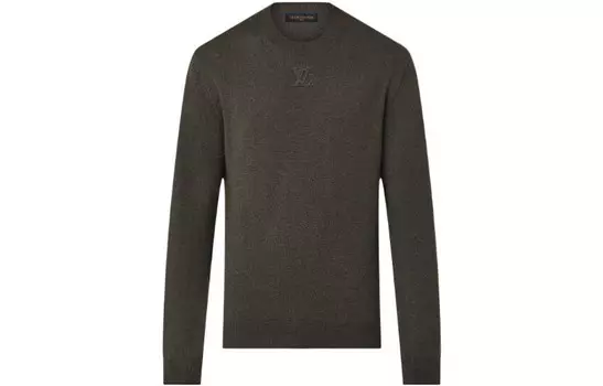 Кашемировый свитер мужской глубокий хаки Louis Vuitton, хаки