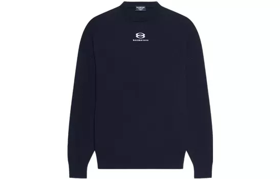 Кашемировый свитер мужской темно-синий Balenciaga, темно-синий