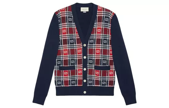 Кашемировый свитер мужской темно-синий Gucci, темно-синий