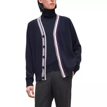 Кашемировый свитер мужской темно-синий Hermes, темно-синий