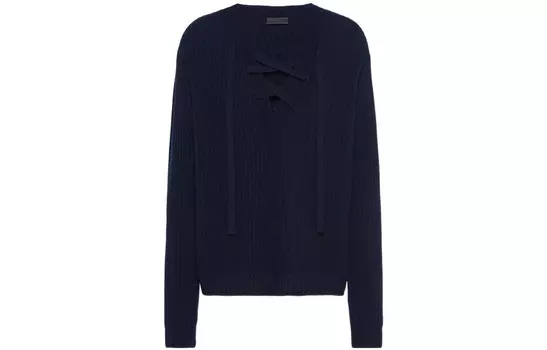 Кашемировый свитер мужской темно-синий Prada, темно-синий