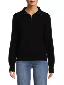 Кашемировый свитер на четверть молнии Amicale, черный