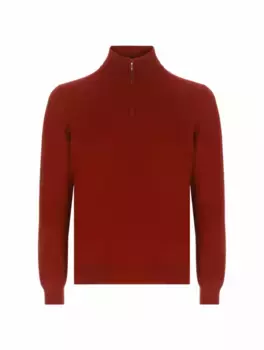 Кашемировый свитер на молнии Loro Piana, красный
