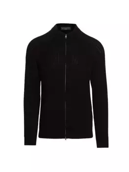 Кашемировый свитер на молнии с воротником-стойкой Brett Johnson, черный