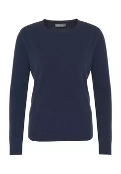 Кашемировый свитер Норвегия, круглый вырез, женский Galeria, темно-синий