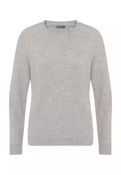 Кашемировый свитер Норвегия, круглый вырез, женский Galeria, цвет Grey Melange