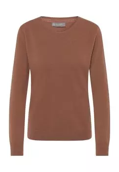 Кашемировый свитер Норвегия, круглый вырез, женский Galeria, цвет Caramel