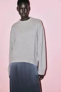 Кашемировый свитер оверсайз H&M, серый