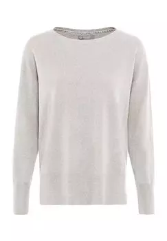 Кашемировый свитер "Porto Boxy", манжеты в рубчик, женский GALERIA, кремовый