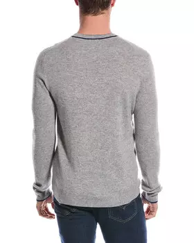 Кашемировый свитер Qi Cashmere с контрастной отделкой, серый