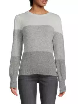 Кашемировый свитер с цветными блоками Amicale Grey