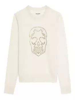 Кашемировый свитер с изображением черепа Zadig&Voltaire, нейтральный