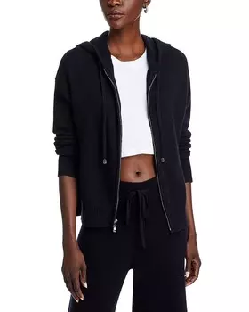 Кашемировый свитер с капюшоном на молнии AQUA, черный