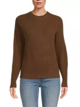 Кашемировый свитер с круглым вырезом Amicale, коричневый