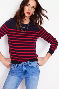 Кашемировый свитер с круглым вырезом Eva Boden, синий