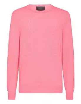 Кашемировый свитер с круглым вырезом LS Skull and Plein PHILIPP PLEIN, цвет magenta