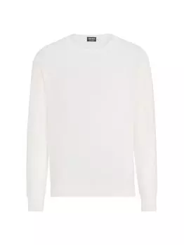 Кашемировый свитер с круглым вырезом Oasi ZEGNA, белый