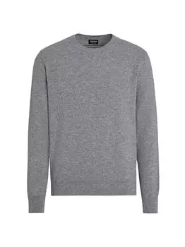 Кашемировый свитер с круглым вырезом Oasi ZEGNA, серый