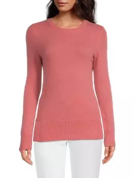 Кашемировый свитер с круглым вырезом Saks Fifth Avenue, цвет Rosette